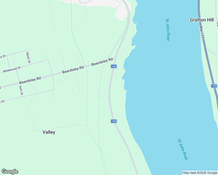 map of restaurants, bars, coffee shops, grocery stores, and more near 2248 New Brunswick 165 in Lower Woodstock