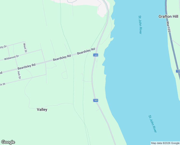 map of restaurants, bars, coffee shops, grocery stores, and more near 2248 New Brunswick 165 in Lower Woodstock