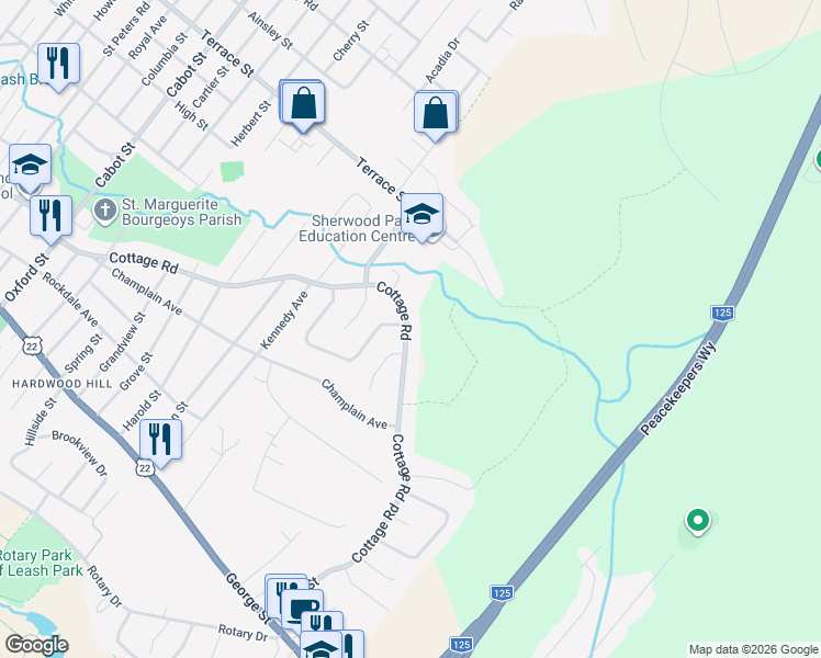map of restaurants, bars, coffee shops, grocery stores, and more near 519 Cottage Road in Sydney