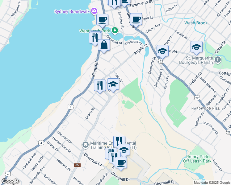 map of restaurants, bars, coffee shops, grocery stores, and more near 46 Yendys Street in Sydney