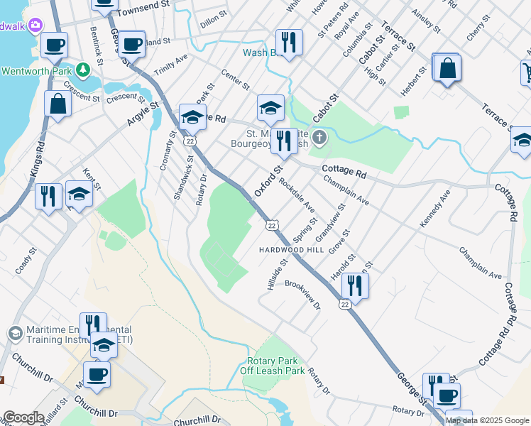 map of restaurants, bars, coffee shops, grocery stores, and more near 1017 George Street in Sydney