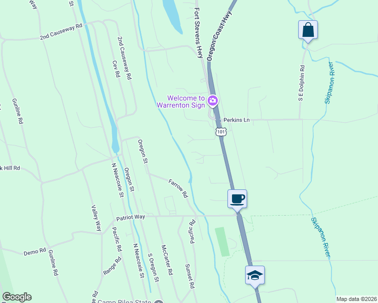map of restaurants, bars, coffee shops, grocery stores, and more near 33247 Wood Duck Lane in Warrenton