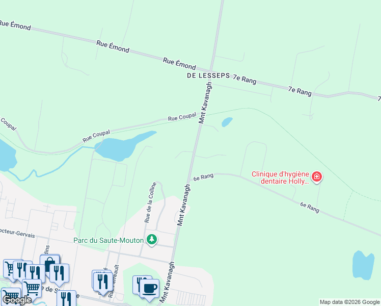 map of restaurants, bars, coffee shops, grocery stores, and more near Montée Kavanagh in Mont-Tremblant