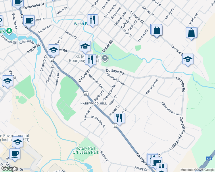 map of restaurants, bars, coffee shops, grocery stores, and more near 44 Central Street in Sydney