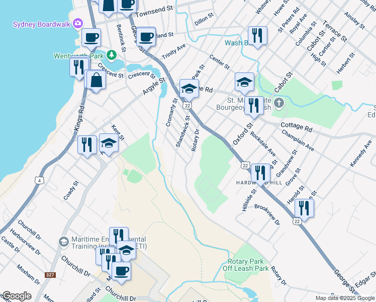 map of restaurants, bars, coffee shops, grocery stores, and more near 72 Ankerville Street in Sydney