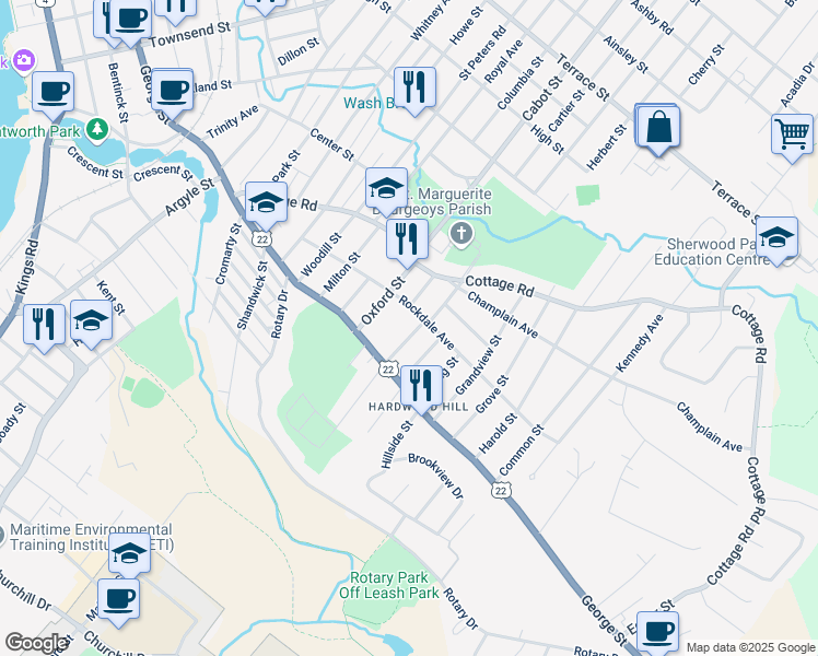 map of restaurants, bars, coffee shops, grocery stores, and more near 133 Colby Street in Sydney