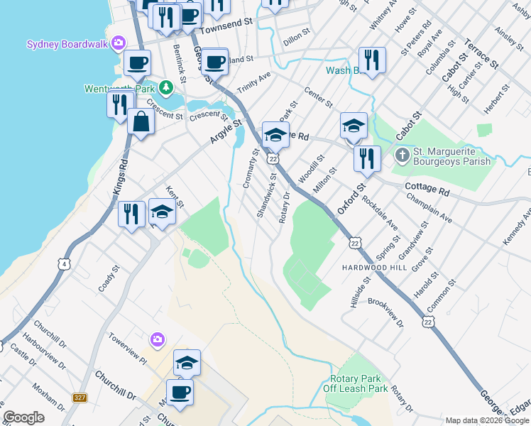 map of restaurants, bars, coffee shops, grocery stores, and more near 54 Ankerville Street in Sydney