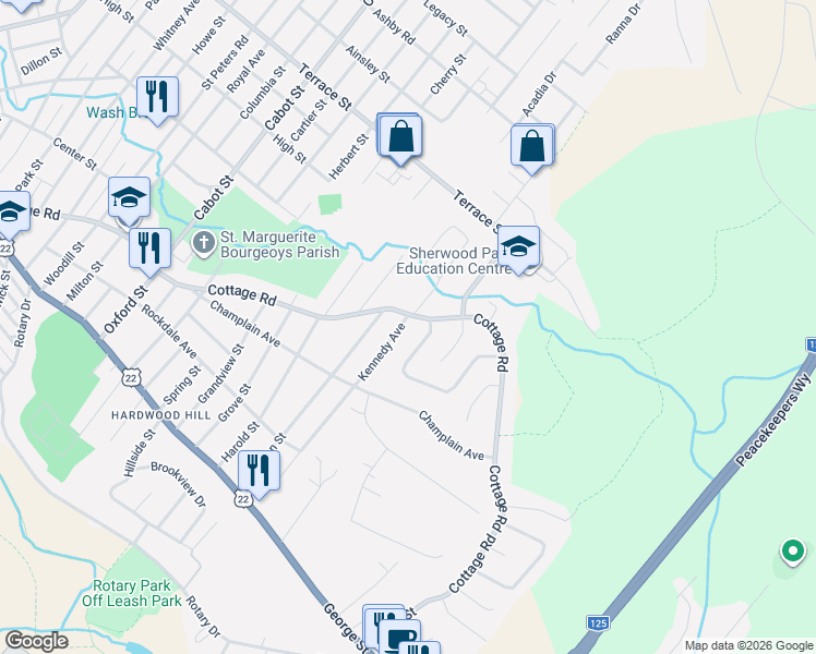 map of restaurants, bars, coffee shops, grocery stores, and more near 158 Kennedy Avenue in Sydney