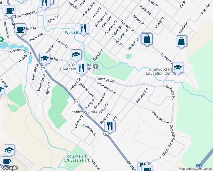 map of restaurants, bars, coffee shops, grocery stores, and more near 61 Champlain Avenue in Sydney