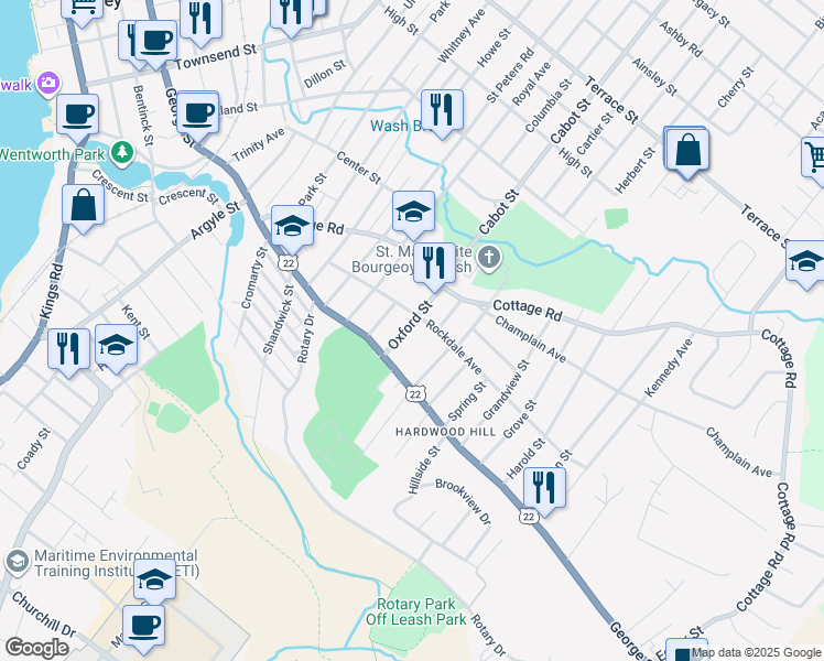 map of restaurants, bars, coffee shops, grocery stores, and more near 74 Oxford Street in Sydney