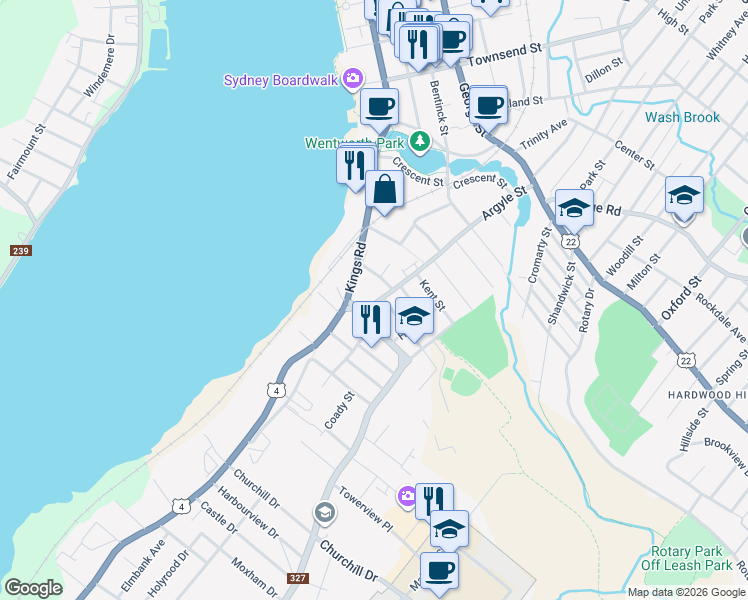 map of restaurants, bars, coffee shops, grocery stores, and more near 212 Argyle Street in Sydney