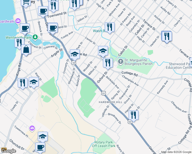 map of restaurants, bars, coffee shops, grocery stores, and more near 24 Highland Street in Sydney