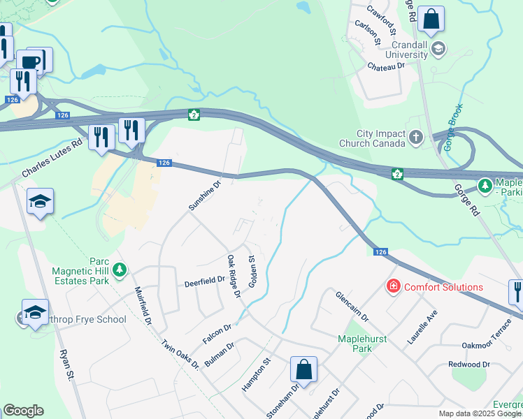 map of restaurants, bars, coffee shops, grocery stores, and more near in Moncton