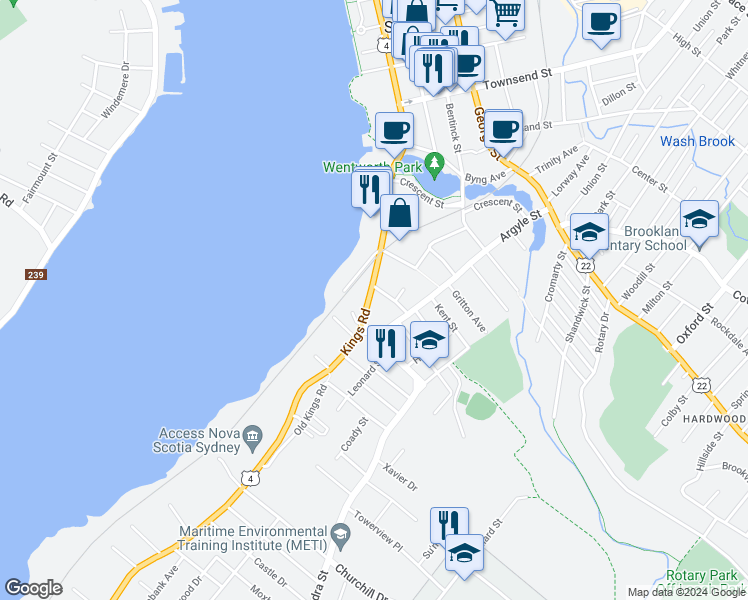 map of restaurants, bars, coffee shops, grocery stores, and more near 181 Kings Road in Sydney