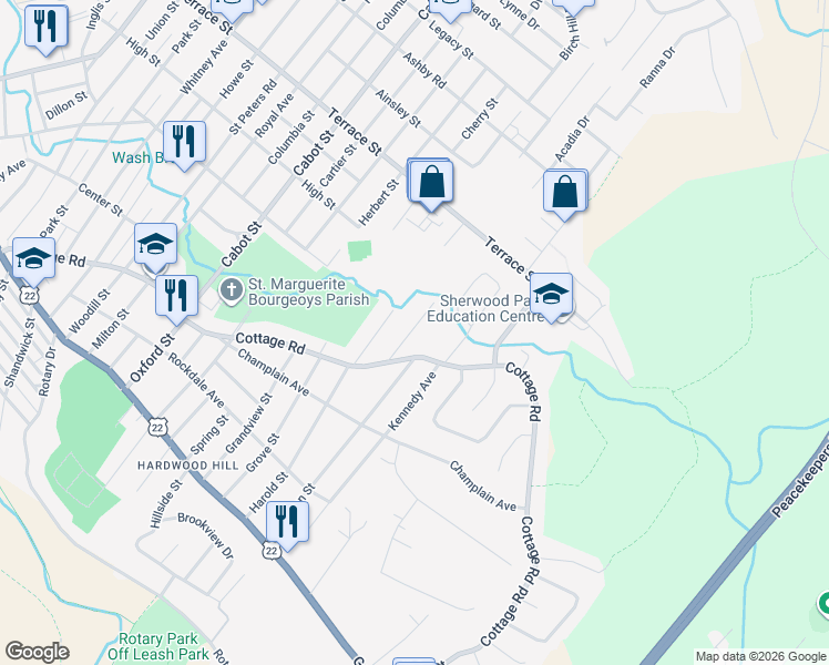 map of restaurants, bars, coffee shops, grocery stores, and more near 44 Archibald Avenue in Sydney