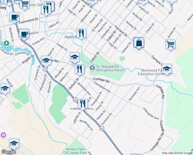 map of restaurants, bars, coffee shops, grocery stores, and more near 261 Cottage Road in Sydney