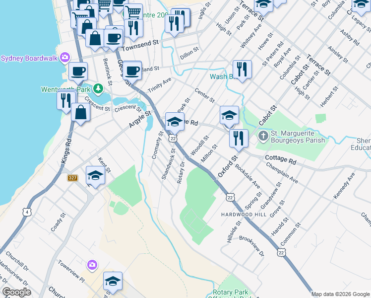 map of restaurants, bars, coffee shops, grocery stores, and more near 6 Beacon Street in Sydney