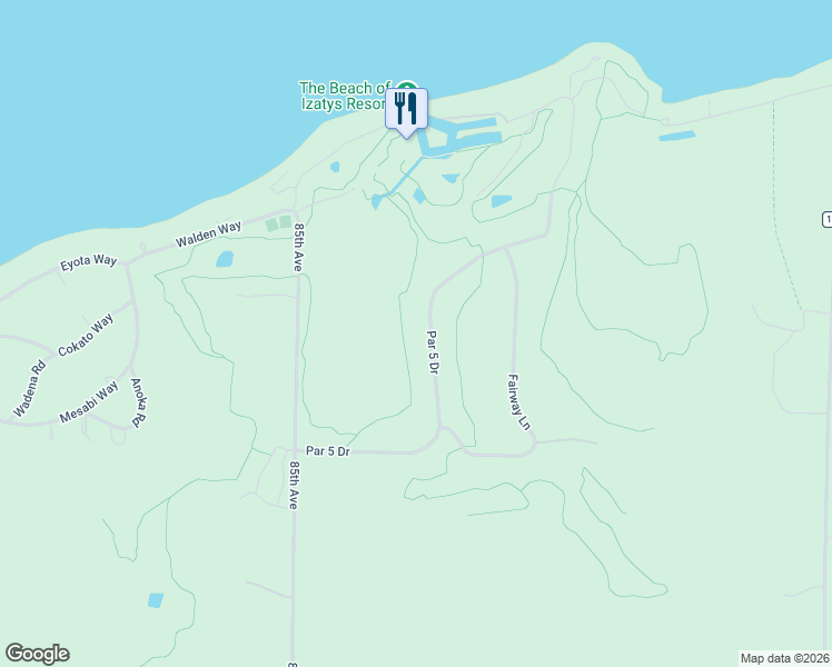 map of restaurants, bars, coffee shops, grocery stores, and more near 40233 Par 5 Drive in Onamia