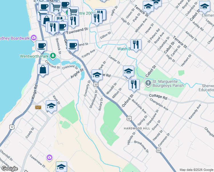 map of restaurants, bars, coffee shops, grocery stores, and more near 30 Beacon Street in Sydney