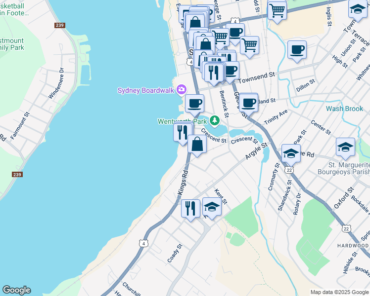 map of restaurants, bars, coffee shops, grocery stores, and more near 100 Kings Road in Sydney