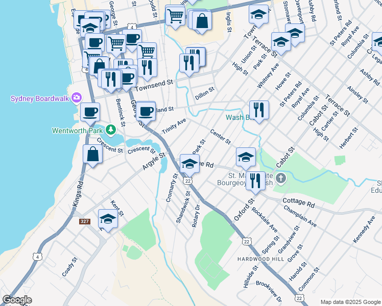 map of restaurants, bars, coffee shops, grocery stores, and more near 15 Park Street in Sydney