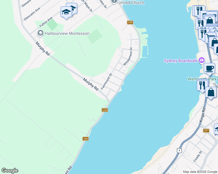 map of restaurants, bars, coffee shops, grocery stores, and more near 28 Martell Street in Sydney