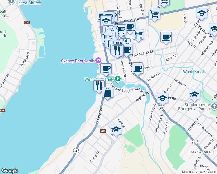 map of restaurants, bars, coffee shops, grocery stores, and more near 69 Kings Road in Sydney