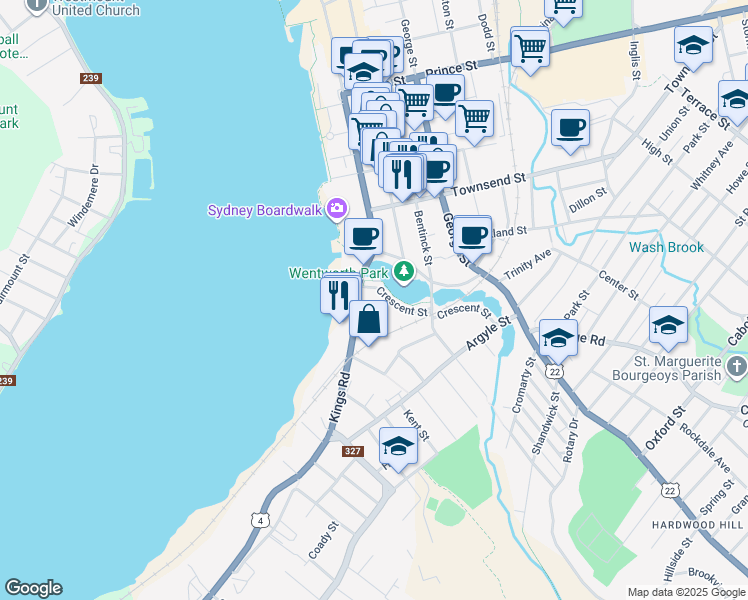 map of restaurants, bars, coffee shops, grocery stores, and more near 69 Kings Road in Sydney
