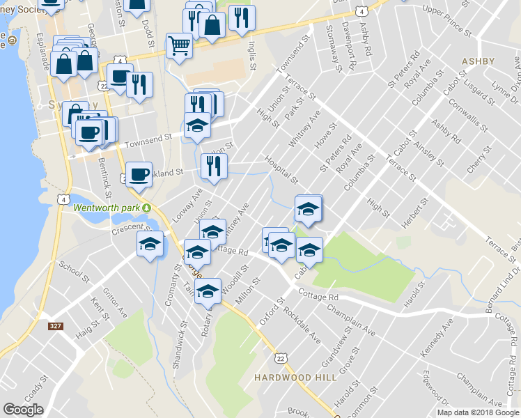 map of restaurants, bars, coffee shops, grocery stores, and more near 71 Rigby Road in Sydney