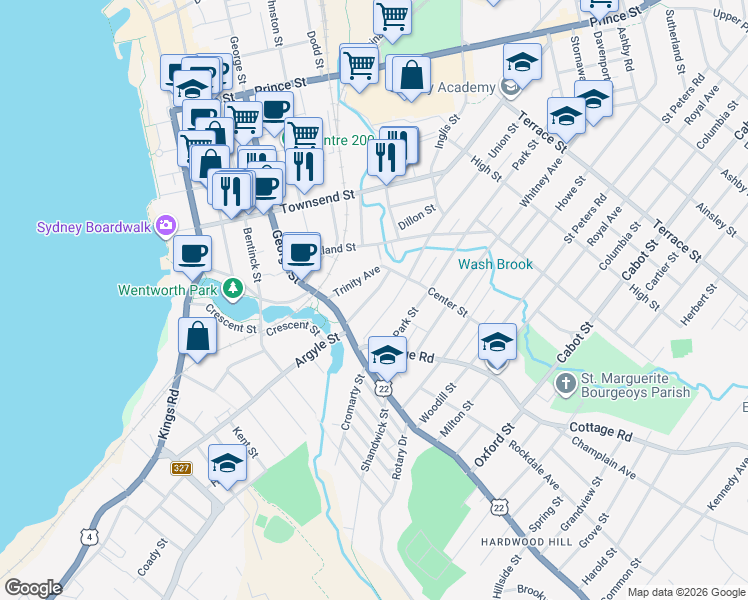 map of restaurants, bars, coffee shops, grocery stores, and more near 42 Lorway Avenue in Sydney