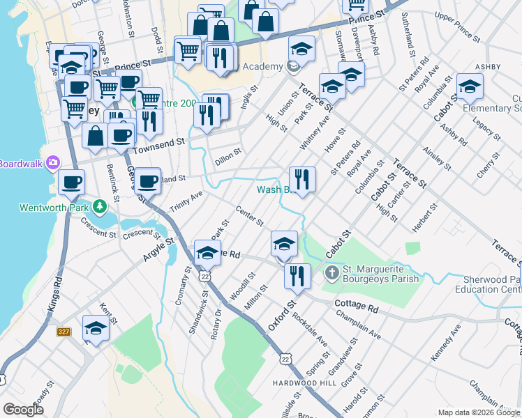 map of restaurants, bars, coffee shops, grocery stores, and more near 80 Whitney Avenue in Sydney
