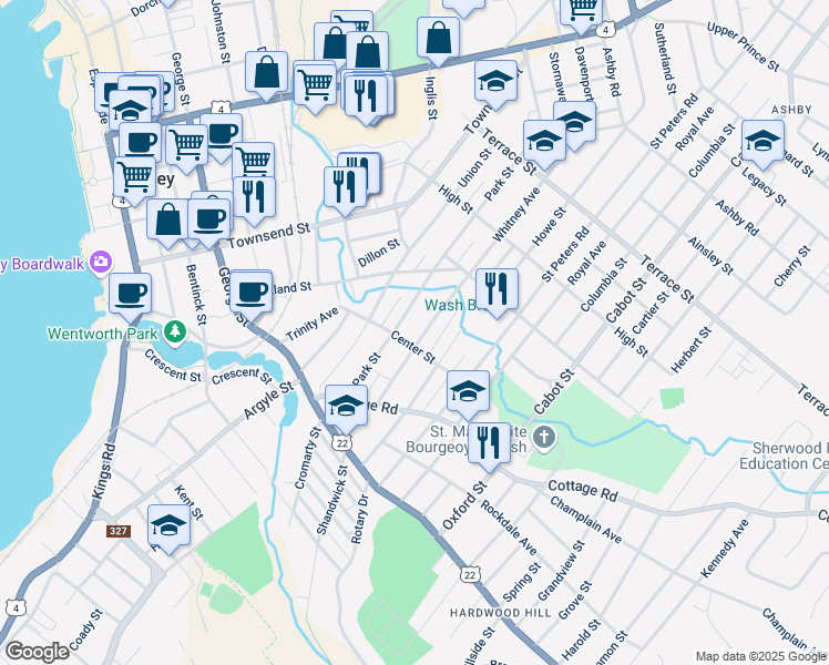 map of restaurants, bars, coffee shops, grocery stores, and more near 79 Whitney Avenue in Sydney
