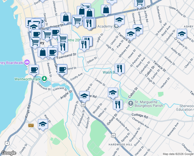 map of restaurants, bars, coffee shops, grocery stores, and more near 78 Park Street in Sydney