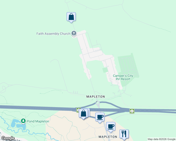 map of restaurants, bars, coffee shops, grocery stores, and more near 847 Mapleton Road in Moncton