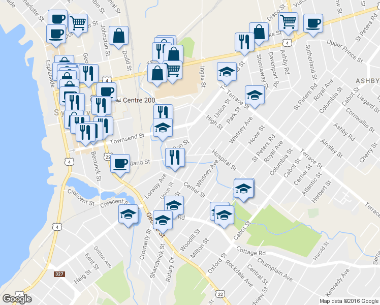 map of restaurants, bars, coffee shops, grocery stores, and more near 163 Brookland Street in Sydney