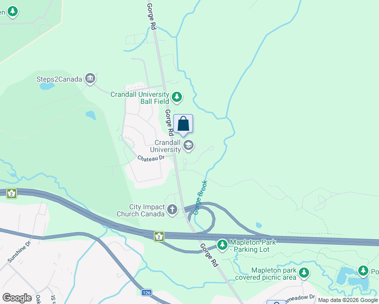 map of restaurants, bars, coffee shops, grocery stores, and more near 333 Gorge Road in Moncton