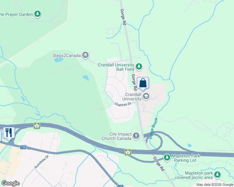map of restaurants, bars, coffee shops, grocery stores, and more near 36 Carlson Street in Moncton