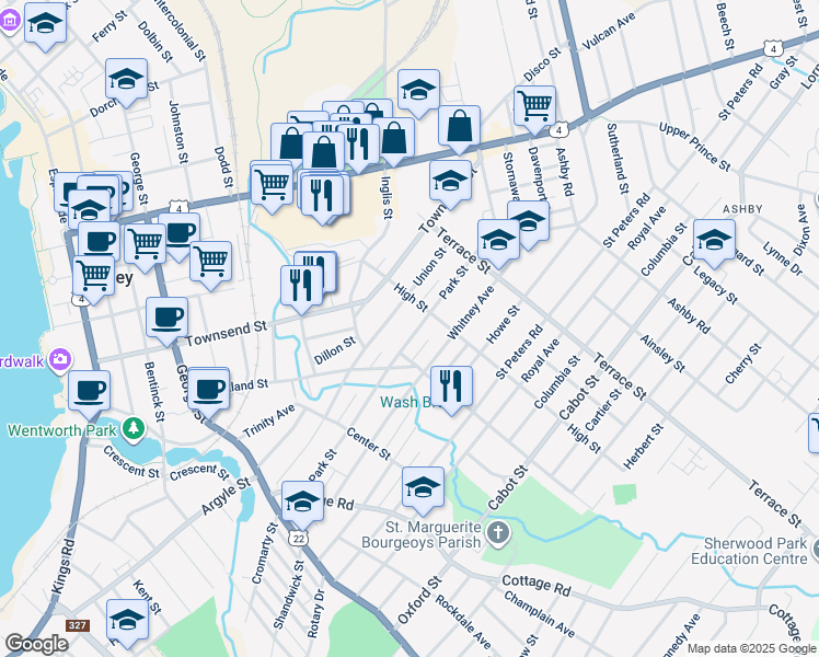 map of restaurants, bars, coffee shops, grocery stores, and more near 194 Union Street in Sydney