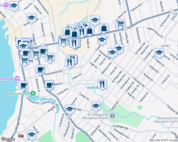 map of restaurants, bars, coffee shops, grocery stores, and more near 194 Union Street in Sydney