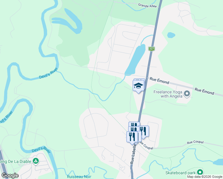 map of restaurants, bars, coffee shops, grocery stores, and more near 1254 Allée des Chevaux-Blancs in Mont-Tremblant