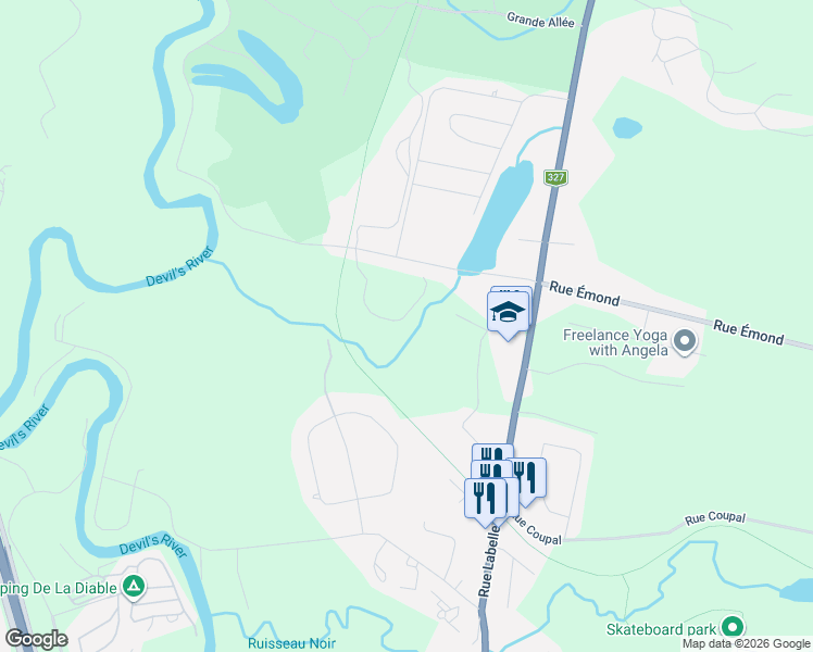 map of restaurants, bars, coffee shops, grocery stores, and more near 1254 Allée des Chevaux-Blancs in Mont-Tremblant