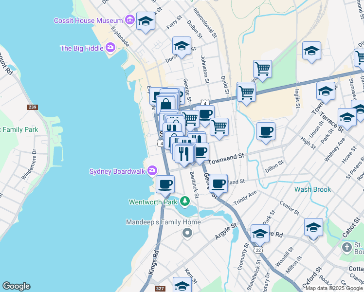 map of restaurants, bars, coffee shops, grocery stores, and more near 51 Falmouth Street in Sydney