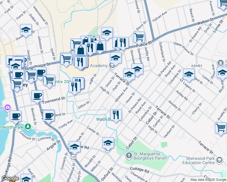 map of restaurants, bars, coffee shops, grocery stores, and more near 224 Park Street in Sydney