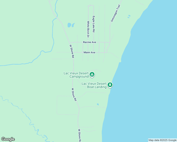 map of restaurants, bars, coffee shops, grocery stores, and more near West Shore Landing Road in Vilas County