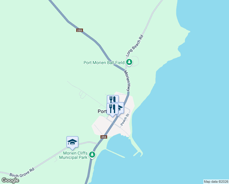 map of restaurants, bars, coffee shops, grocery stores, and more near 29 Amy Street in Port Morien