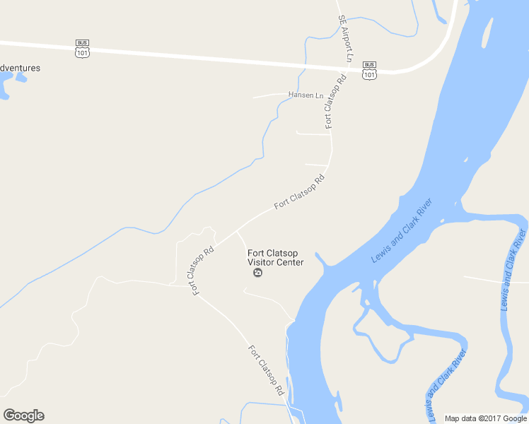 map of restaurants, bars, coffee shops, grocery stores, and more near 92343 Fort Clatsop Road in Astoria