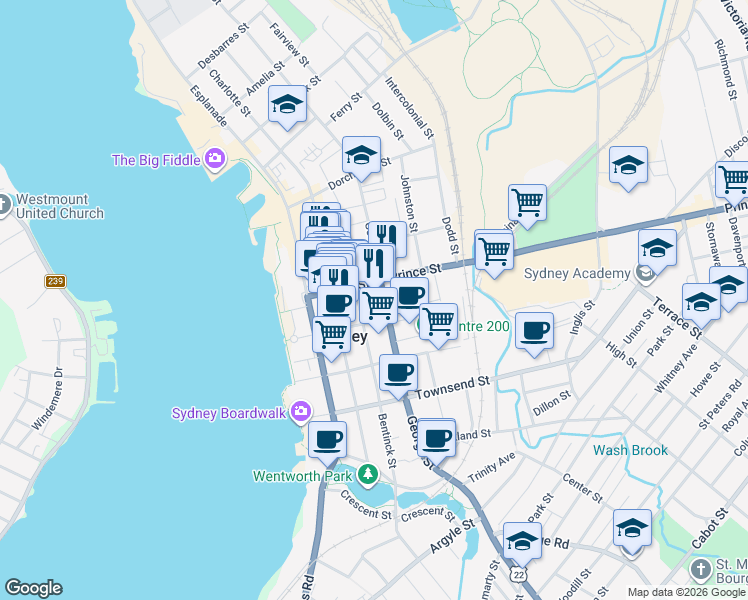 map of restaurants, bars, coffee shops, grocery stores, and more near 428 George Street in Sydney