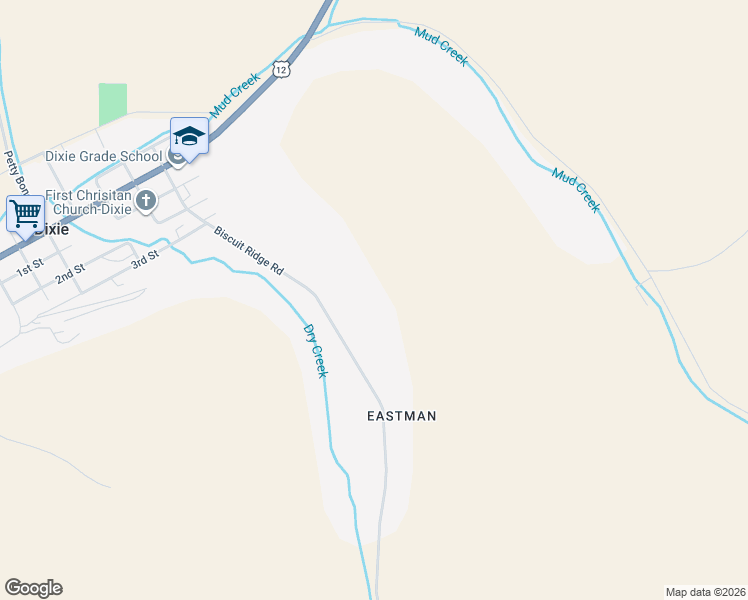 map of restaurants, bars, coffee shops, grocery stores, and more near in Dixie