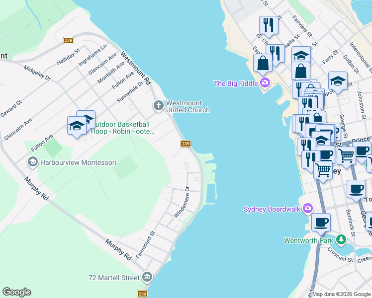 map of restaurants, bars, coffee shops, grocery stores, and more near 655 Westmount Road in Sydney