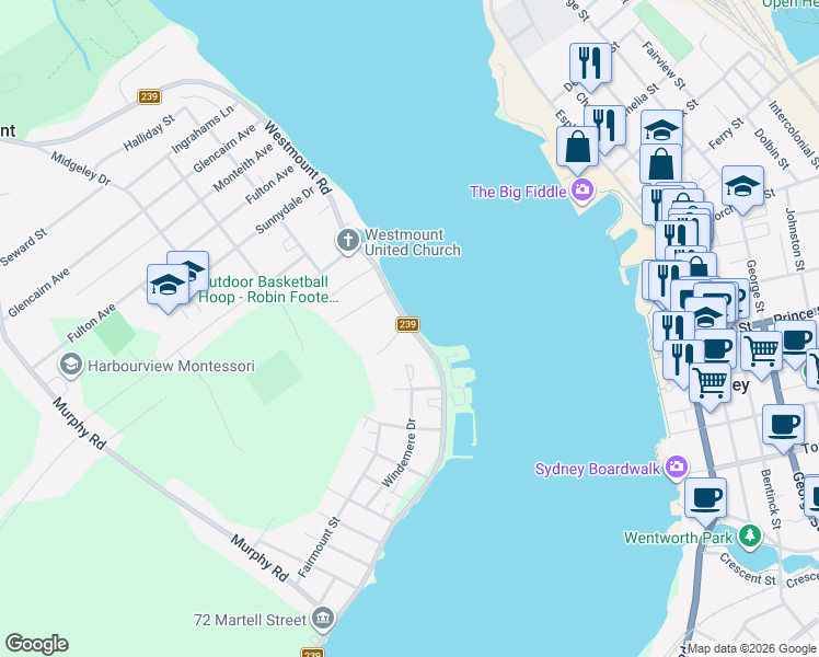 map of restaurants, bars, coffee shops, grocery stores, and more near 655 Westmount Road in Sydney